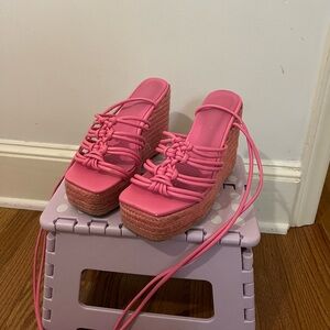 Pink Public Desire Platform Sandals